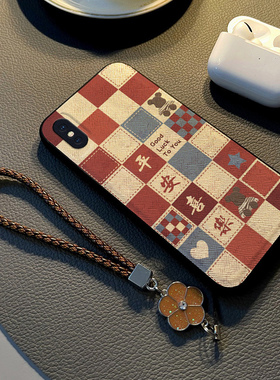 适用于苹果x手机壳新款iphone8plus保护套硅胶xsmax全包防摔xr布纹网红8/7/6挂绳手链女款男高级感简约潮牌