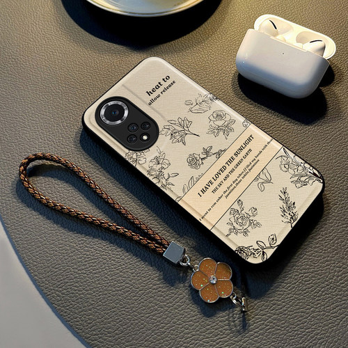 适用于华为nova9pro手机壳nova8新款保护套nova6pro软包边挂绳手链nova7se全包防摔碎花nova5pro高级感女款外