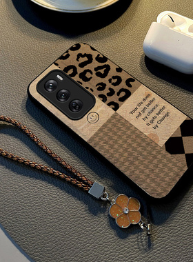 适用于opporeno12手机壳新款reno12pro保护套全包防摔布纹硅胶reno11挂绳奢华手链网红女款男高级感拼接潮牌