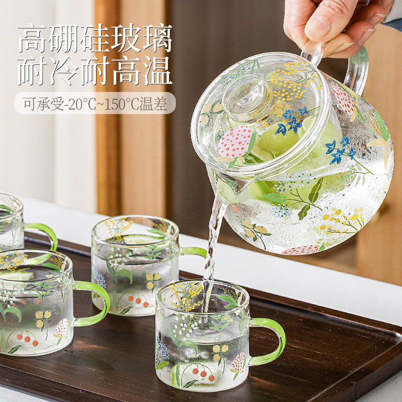 西比尔玻璃茶壶茶杯套装