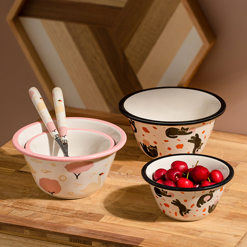 西比尔卡通陶瓷餐具饭碗汤碗面碗不锈钢勺叉可爱家用女早餐碗杯子