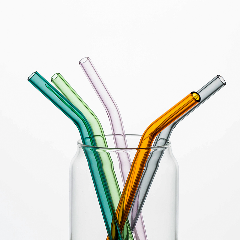 西比尔玻璃吸管粗耐热环保透明弯头非一次性配清洁刷