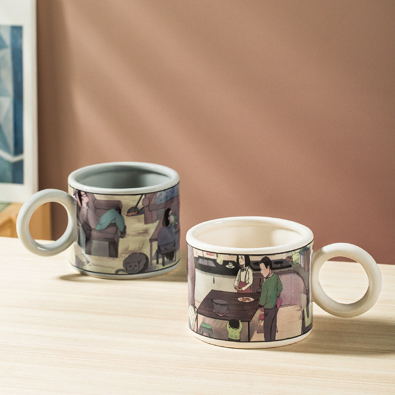 西比尔漫画马克杯陶瓷杯创意家用办公咖啡杯大容量大耳茶杯情侣杯