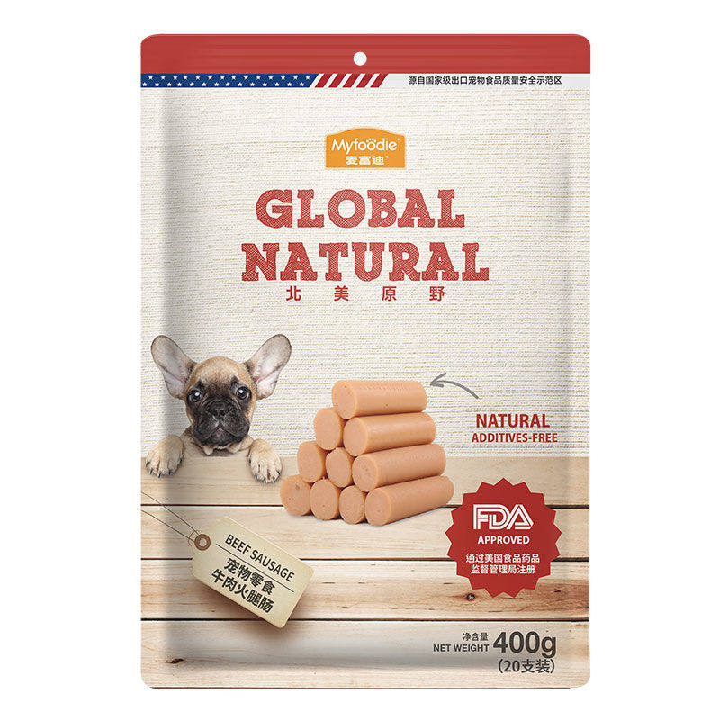 麦富迪狗零食犬用火腿肠狗狗补钙低盐泰迪火腿零食狗香肠400g*2