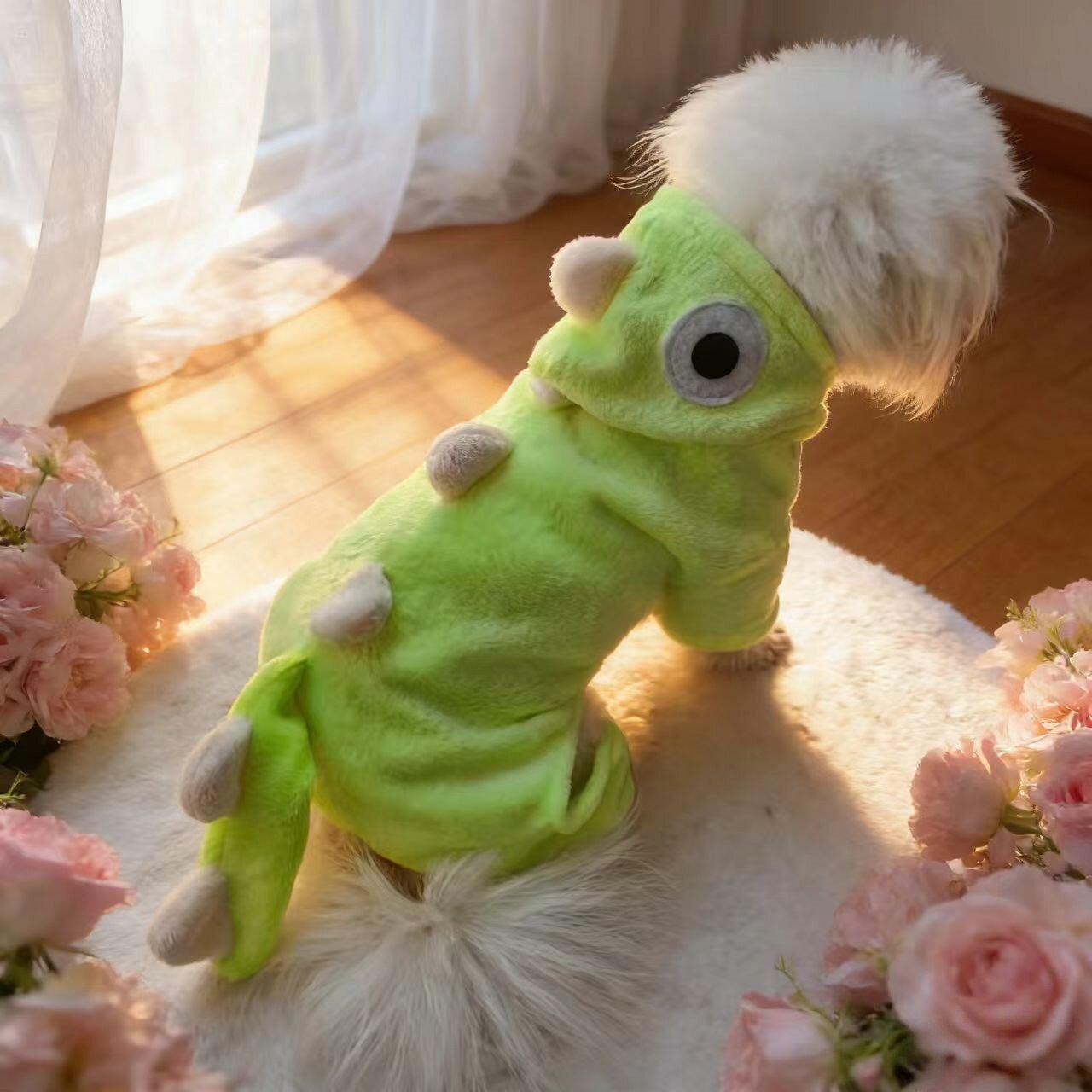 可爱恐龙造型狗狗四脚衣秋冬款宠物服装中小型犬泰迪比熊狗狗四脚