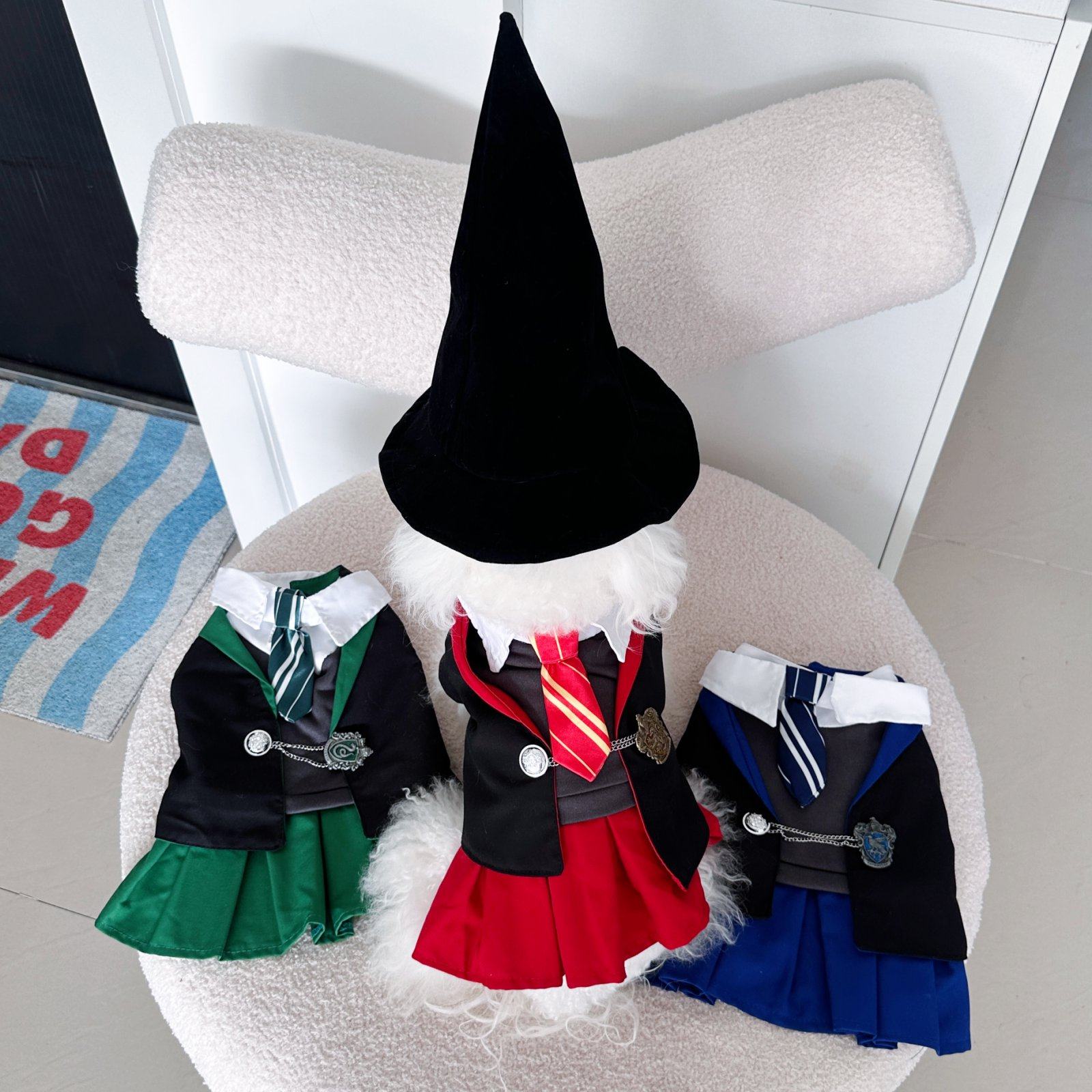 新款哈利波特魔法学院服马尔济斯比熊西施猫咪狗狗宠物衣服三件套