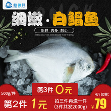 新鲜野生冷冻白鲳鱼鲜活捕捞银鲳鱼白麟生鲜海鲜新鲜水产深海鱼