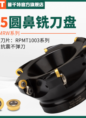 PQT数控加硬EMR圆鼻铣刀盘黑色R5球头RPMW1003盘刀牛鼻5R50 63 80