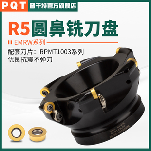 PQT數(shù)控加硬EMR圓鼻銑刀盤黑色R5球頭RPMW1003盤刀牛鼻5R50