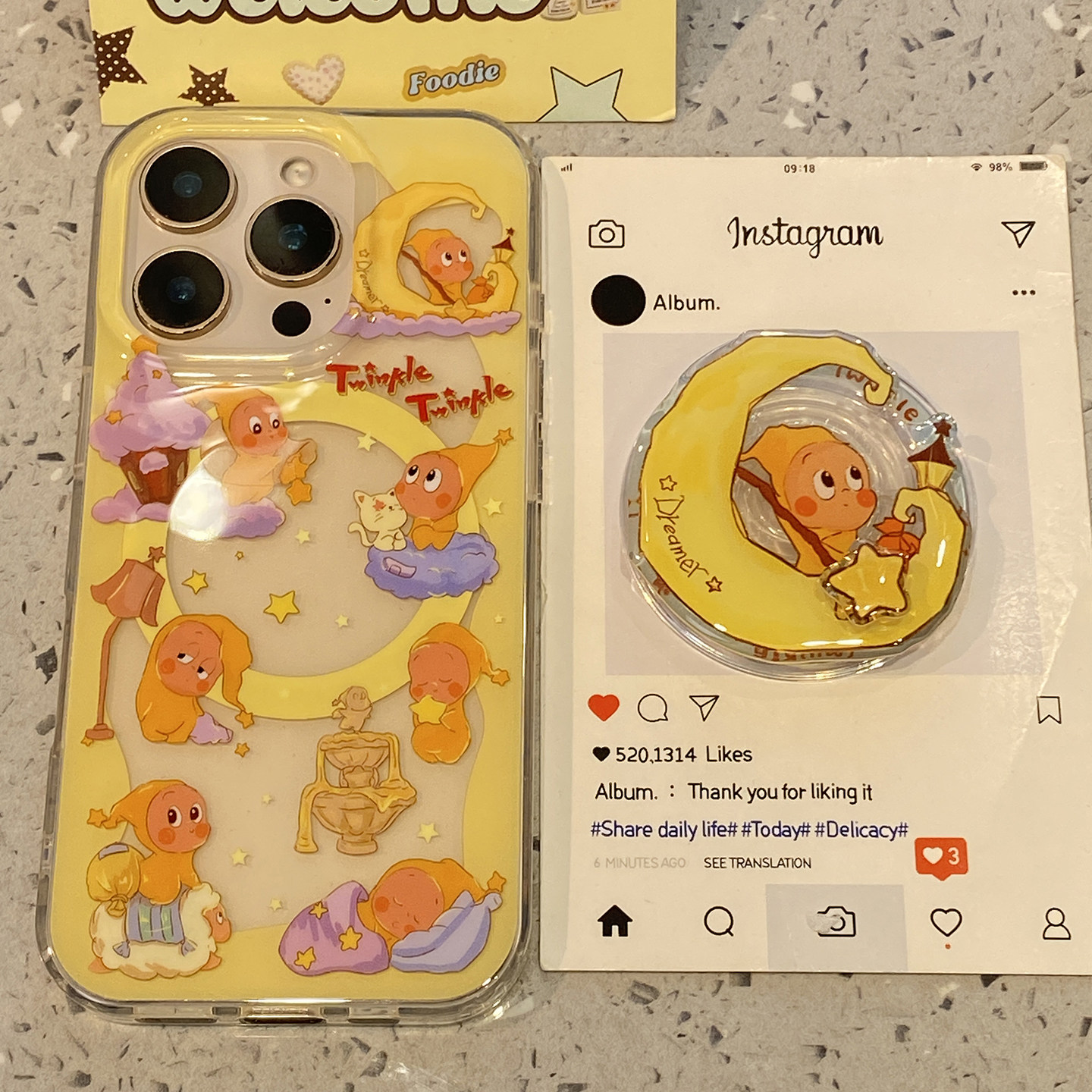 日韩可爱月亮船星星人适用于苹果16手机壳iphone15保护套1