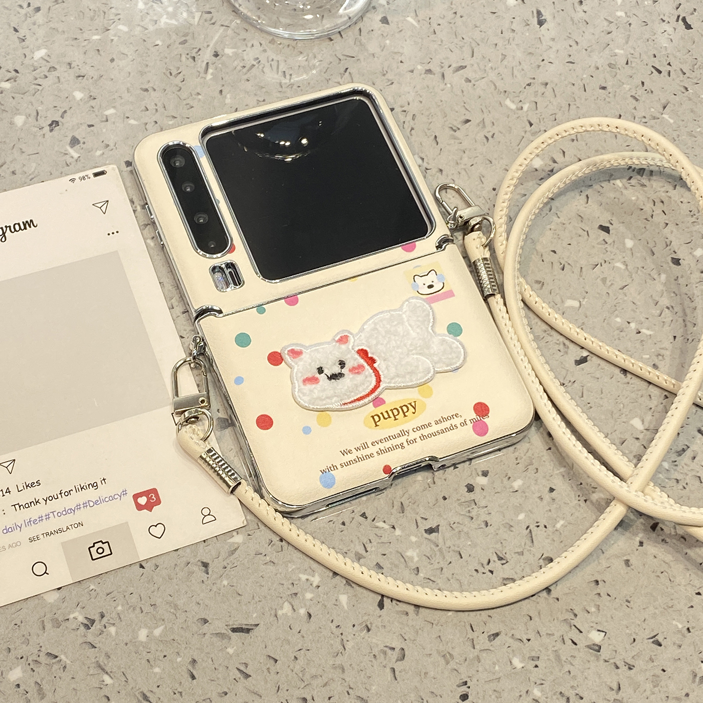 【每日新品】秋冬刺绣可爱西高地适用华为purax手机壳Pocket2小米mixflip2/pura/x折叠屏三星zflip7典藏版6/5