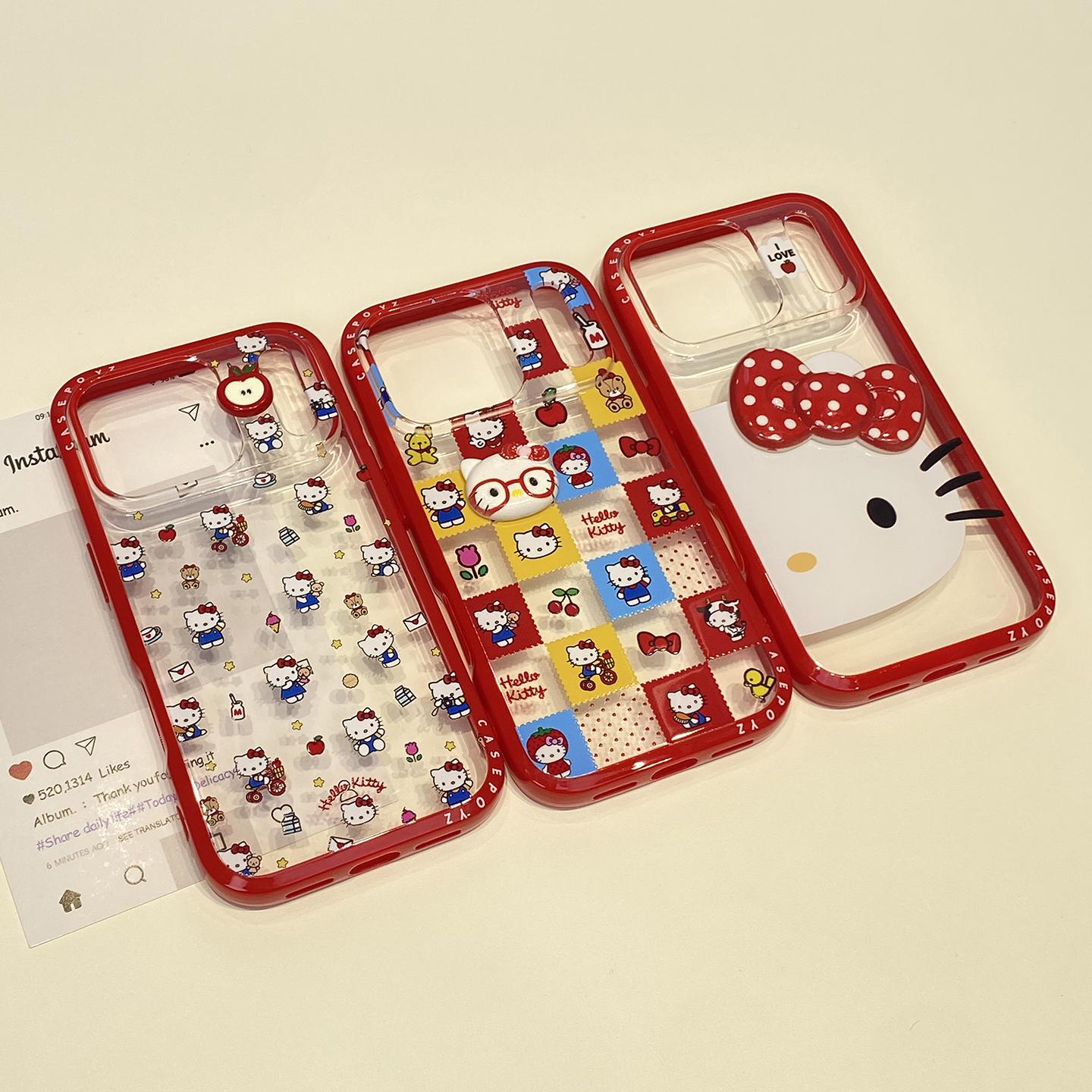 可爱甜美少女彩格子哈喽kt猫适用于苹果17pro手机壳iphone16保护套14透明13新款15promax防摔max巨好看手机套