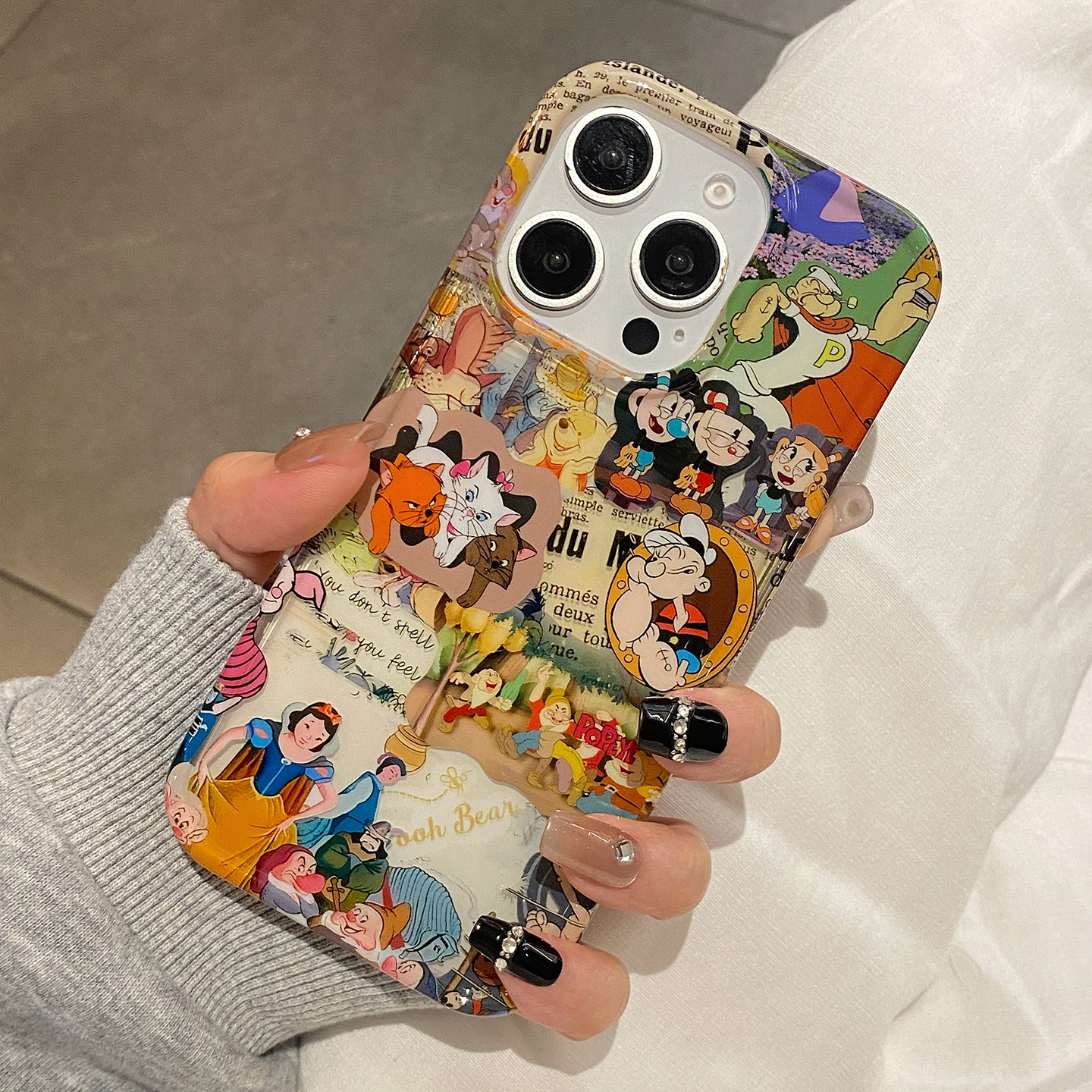 童趣可爱卡通童话公主猫咪适用于苹果17pro手机壳iphone15保护套14全包13防摔新款16promax不撞款max手机套潮