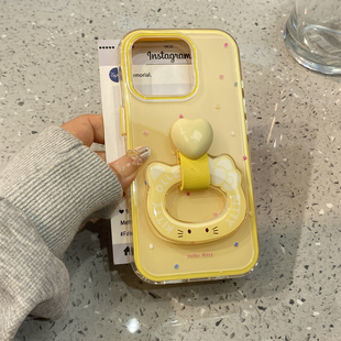 15promax少女max手機套 可愛多巴胺滿屏波點kt貓指環扣適用于iphone16pro手機殼蘋果16保護套14防摔13全包新款