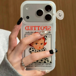 可爱海报生气女孩适用于苹果17pro手机壳iphone16promax保护套pm超好看15新款17pm女款max手机套14防摔13超火