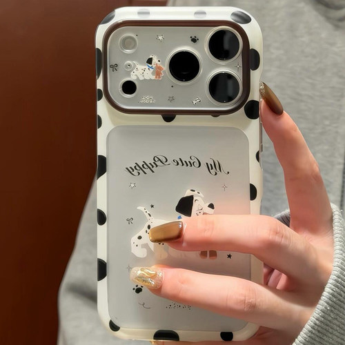 可爱波点斑点狗狗适用于苹果18pro手机壳iphone17promax保护套16/15新款17pm超好看巨好看高级感全包防摔超火