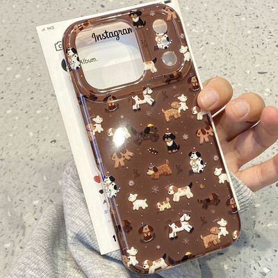 日韩可爱卡通雪人小狗适用于苹果17promax手机壳iphone14保护套13防摔新款16挂坠15pro独特max网红爆款手机套