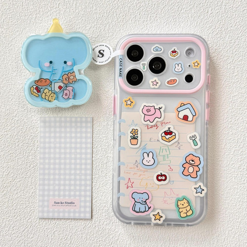 趣味可爱摇摇乐大象支架适用于苹果17promax手机壳iphone16pro保护套15新款17pm超好看max手机套巨好看高级感