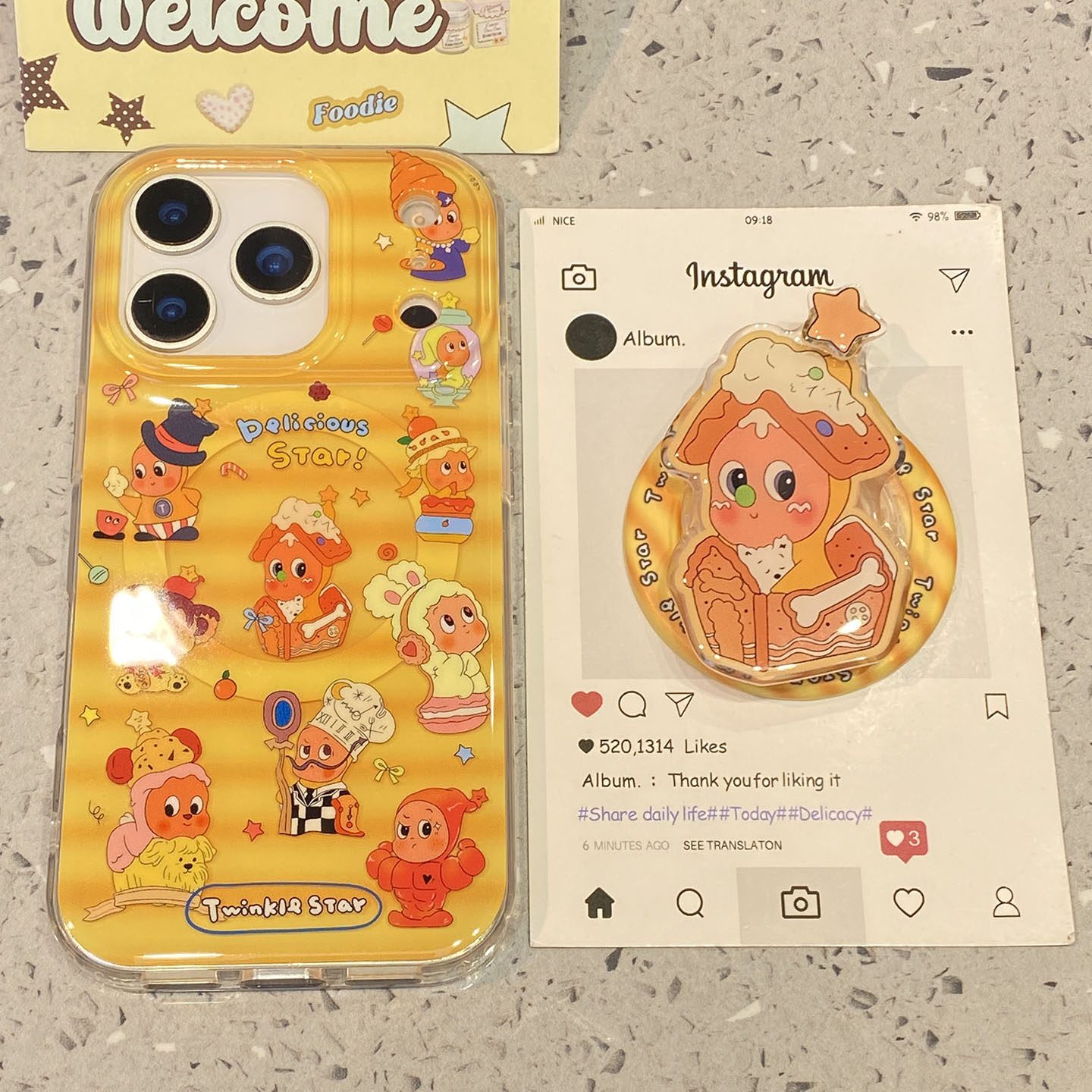 趣味可爱超萌星星人适用于苹果17pro手机壳iphone16保护套14磁吸支架13全包新款15promax小众高级感max手机套