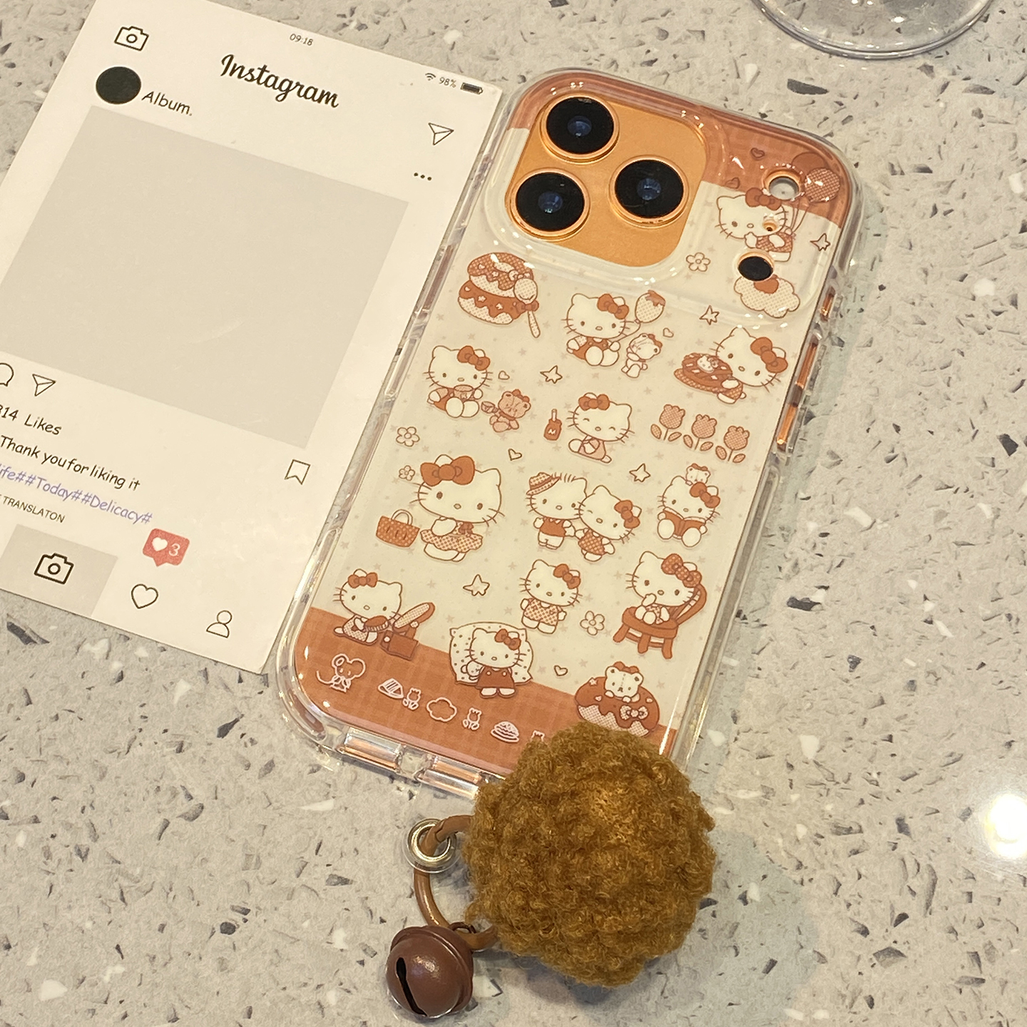 可爱ins格纹满屏kt猫适用于苹果15手机壳iphone14保护套13防摔小众新款17promax全包16pro独特max超火手机套