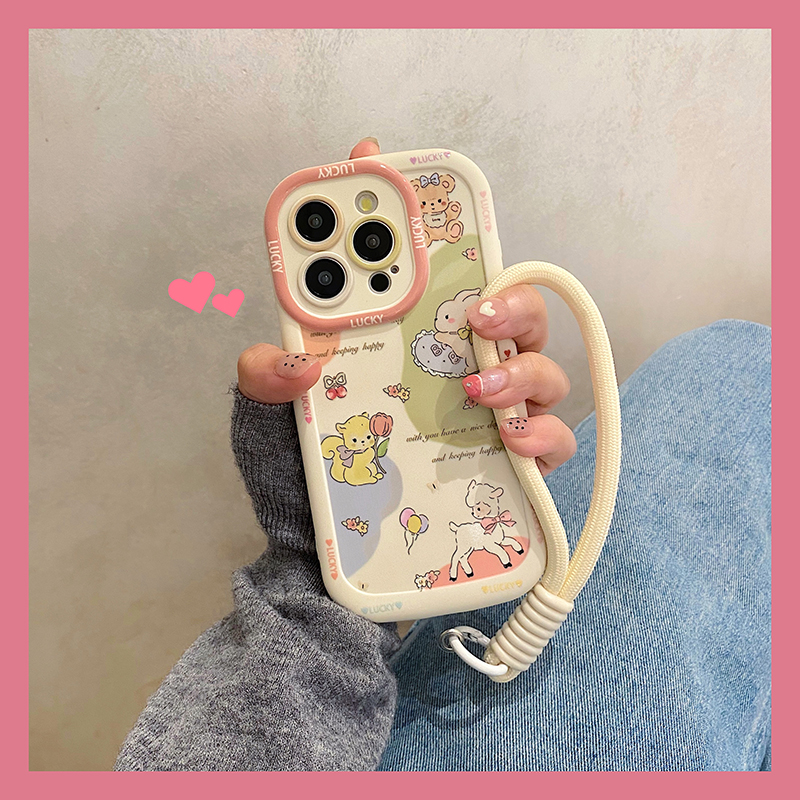 气球兔子小绵羊适用苹果17promax手机壳iphone16pro防摔15日韩14新款13/11/套max磨砂x12xs/xr/xsmax/8plus/7