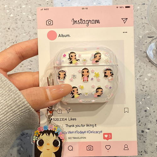 可爱卡通花朵小玉适用airpodspro2保护套4代airpods3耳机套二代苹果airpodspro3无线蓝牙耳机壳超好看巨好看