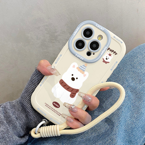 秋冬可爱西高地适用iphone17promax手机壳苹果16pro带挂绳15女款14软13/11/套12max/x/xs/xr/xsmax/8plus/7p