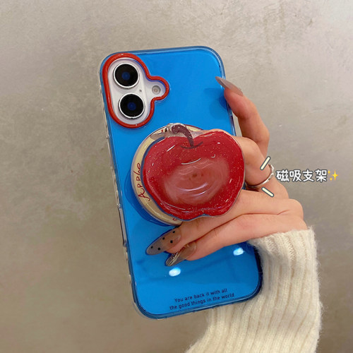 克莱因蓝带苹果可旋转支架适用iphone16pro手机壳苹果15promax保护套14个性创意13新款16p超好看外壳max女款