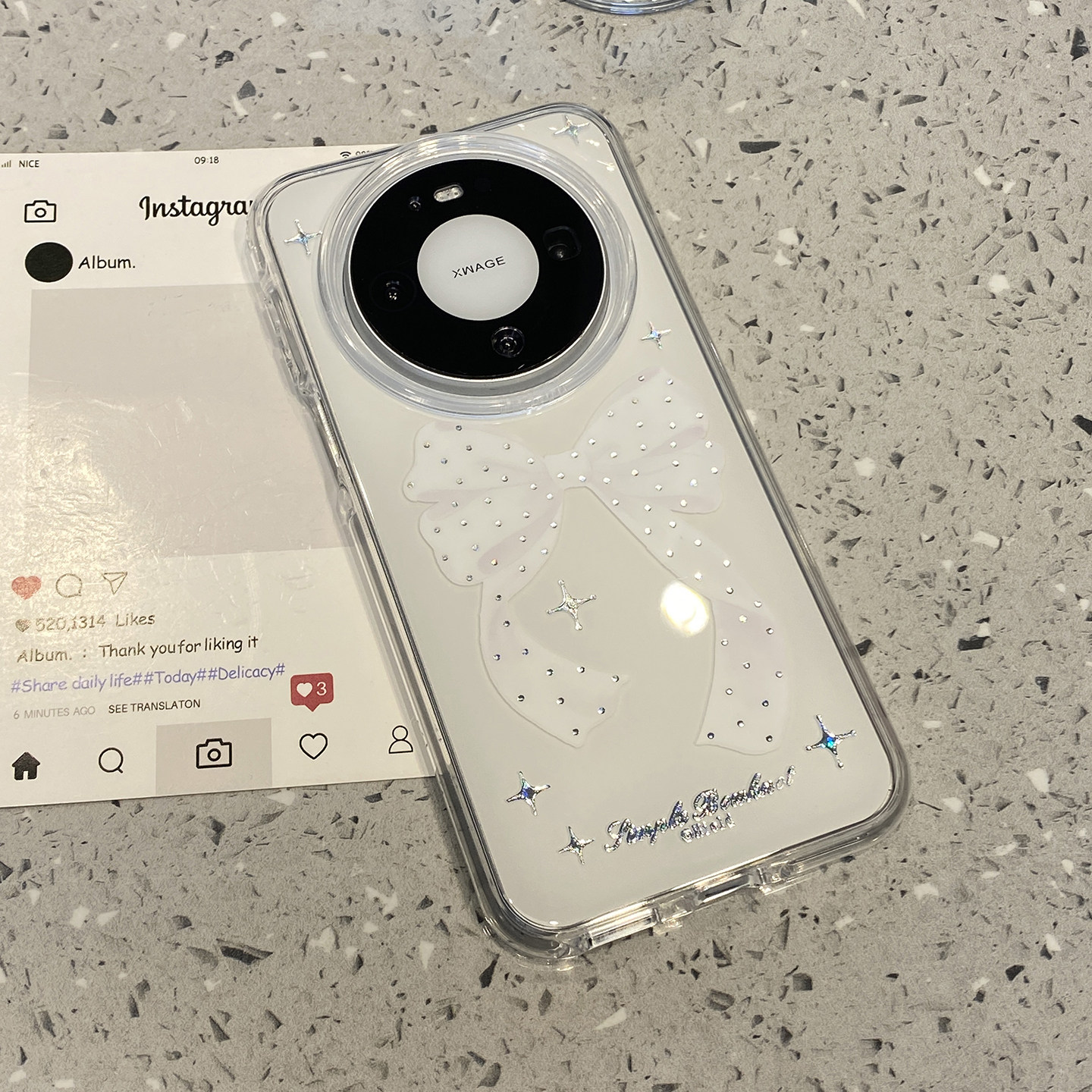 韩系ins白色蝴蝶结适用华为mate80promax手机壳mate70pro超好看mate60新款p80外壳pura70高级感巨好看不撞款图片