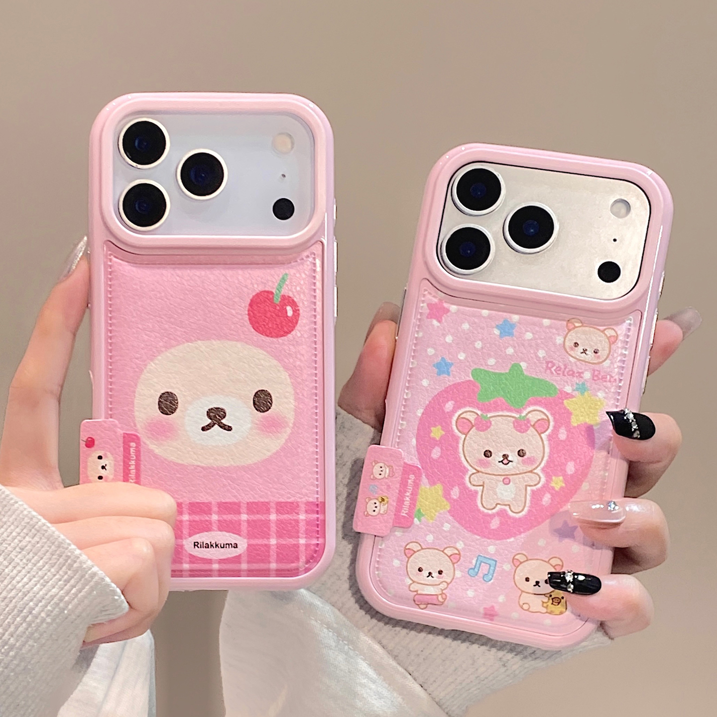 【每日新品】可爱少女粉色轻松熊适用于iphone15手机壳苹果17promax保护套14防摔13新款16pro女max小众手机套