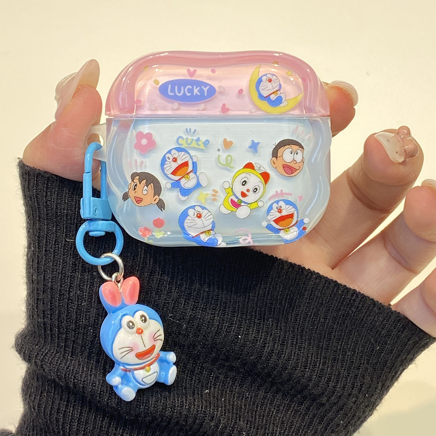 卡通可爱ins哆啦A梦适用airpodspro2保护套新4代airpods3耳机套二代苹果保护壳airpodspro3无线蓝牙耳机壳女