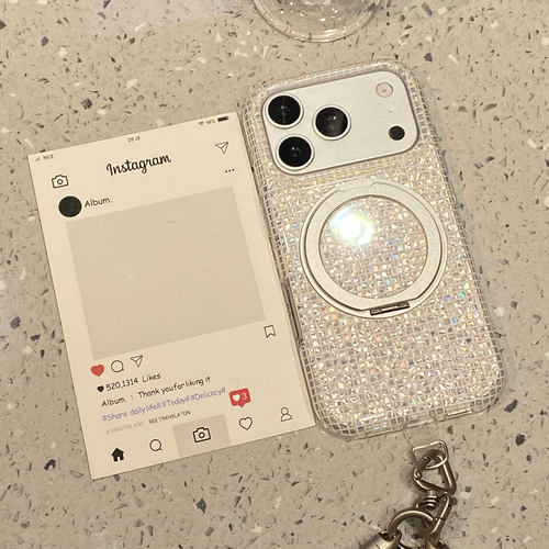 【每日新品】高级感闪钻支点壳带挂绳适用于苹果18promax手机壳iphone17pro保护套16/15/17pm新款手机套超火