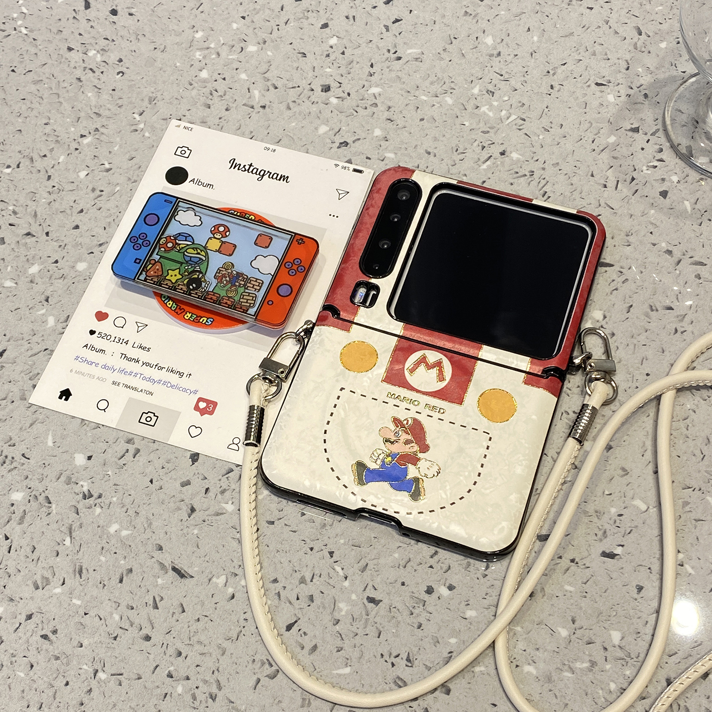 【每日新品】趣味可爱马里奥适用华为purax折叠屏手机壳p50外壳Pocket2小米mixflip2三星zflip7磁吸6支架5女