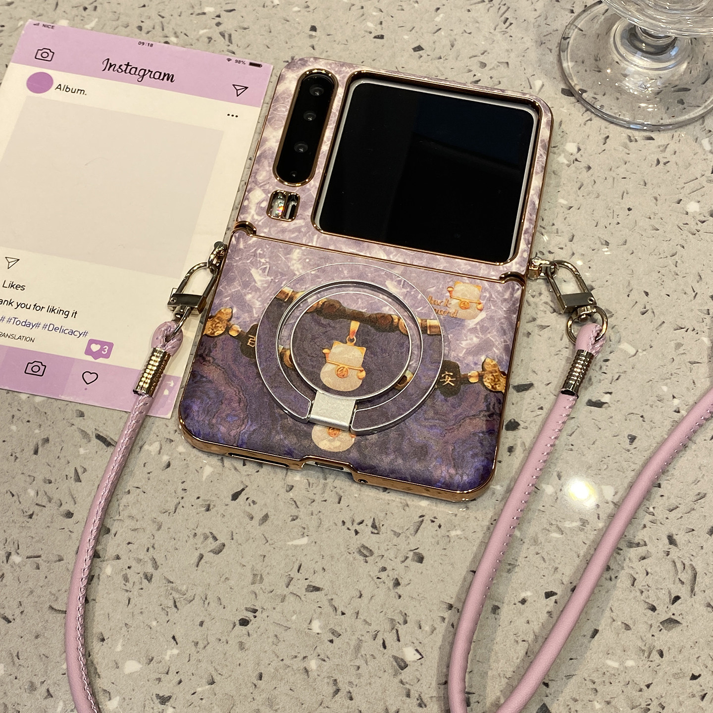 【每日新品】新年紫色招财猫磁吸支架适用华为purax手机壳Pocket2马年pura/x折叠屏s三星zflip7典藏版6新款5,3C数码配件,手机保护套/壳,淘宝优惠券,粉丝福利购,淘宝优惠卷