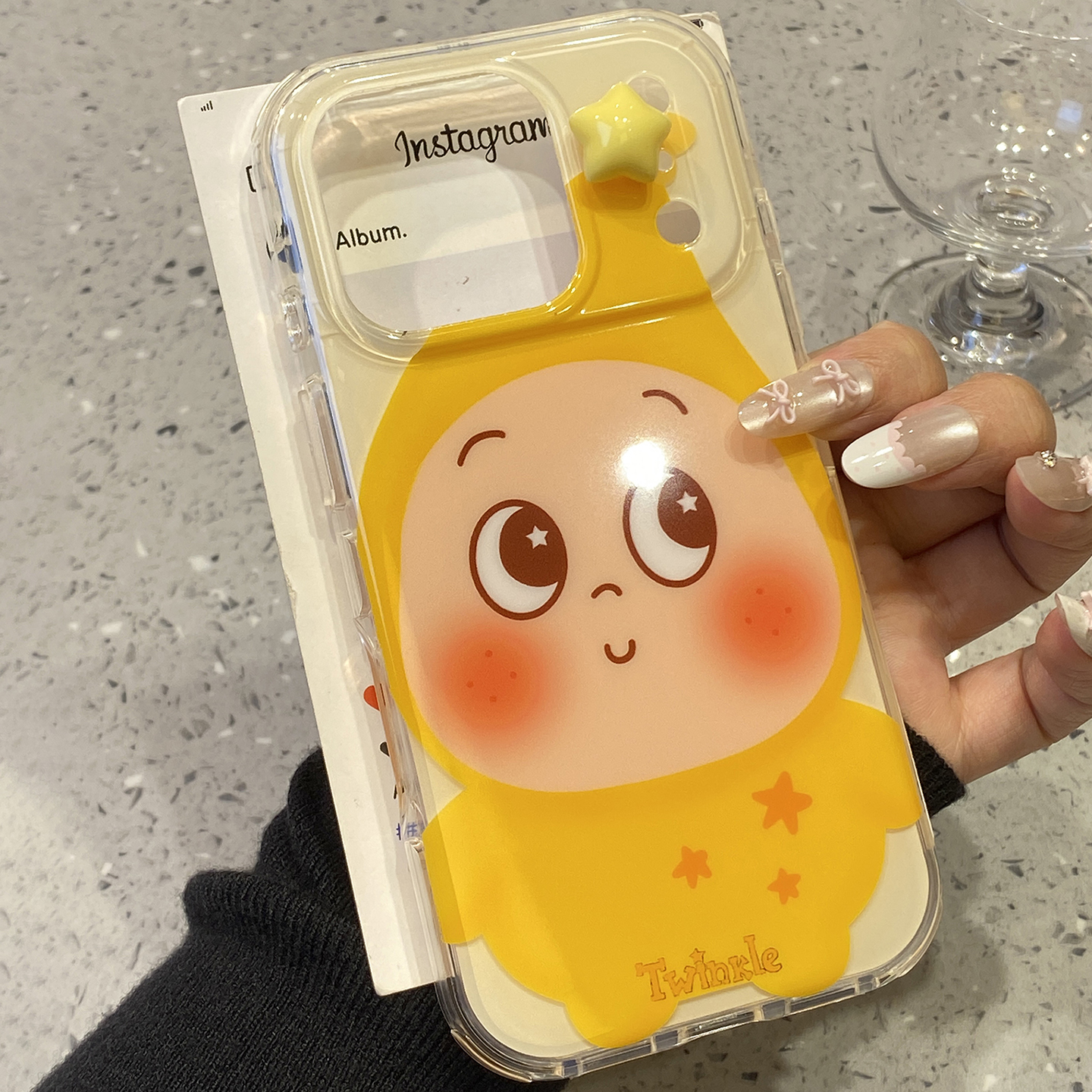 趣味卡通可爱大脸星星人适用于iphone17pro手机壳苹果16保护套14立体13全包新款15promax巨好看max创意手机套