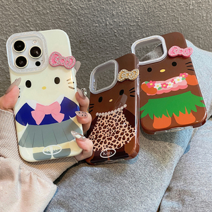 ins可爱少女校服草裙kitty猫适用于苹果16手机壳iphone15保护套14全包13新款15promax高级15pro个性max手机套