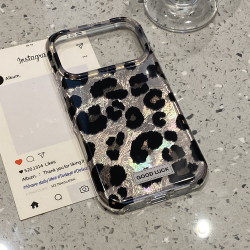 韩系ins复古个性黑色豹纹适用于iphone17promax手机壳苹果16保护套14防摔13全包新款小众15pro高级max手机套p