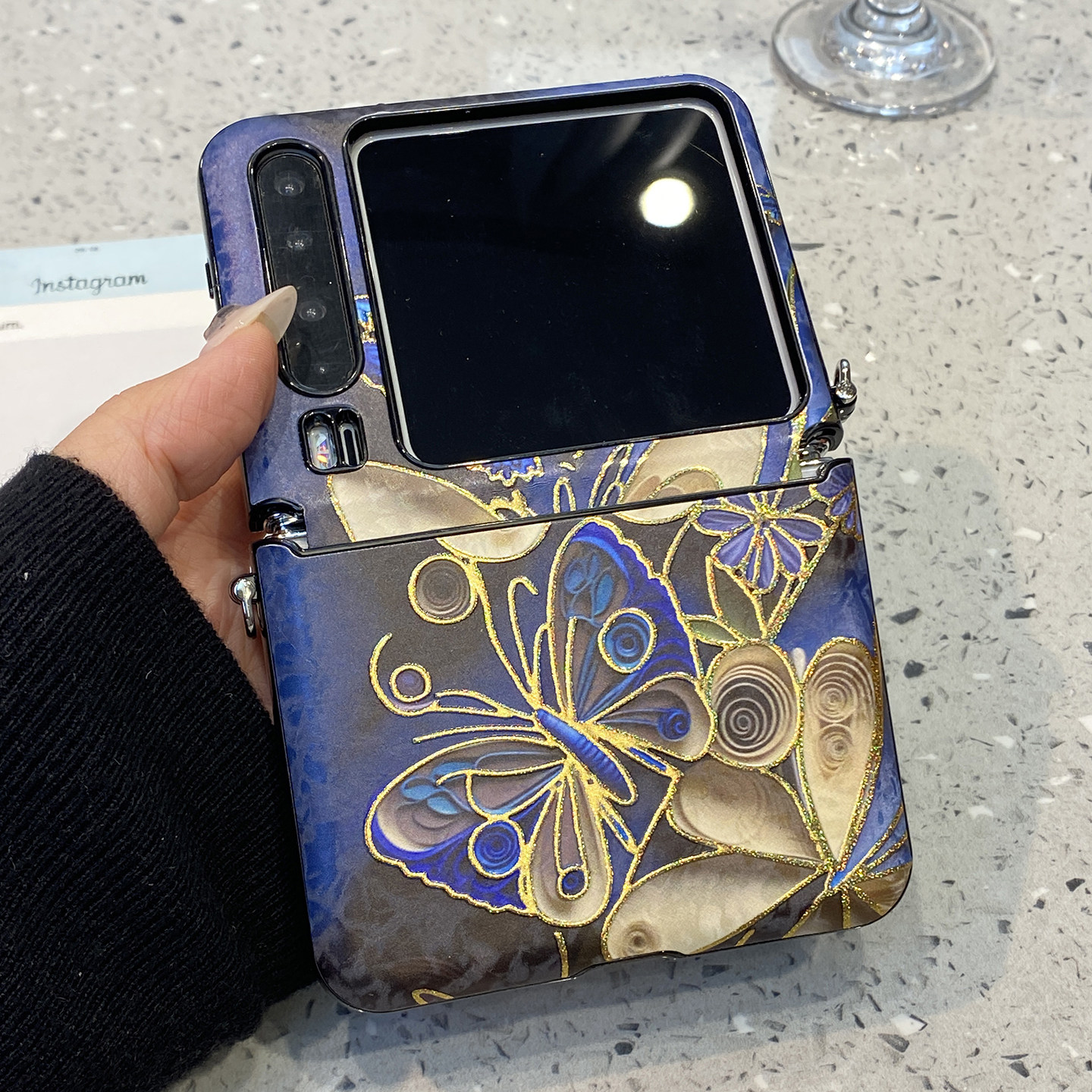 【每日新品】高级感烫金蝴蝶适用华为purax手机壳Pocket2小米mixflip2/pura/x折叠屏s三星zflip7典藏版6新款5