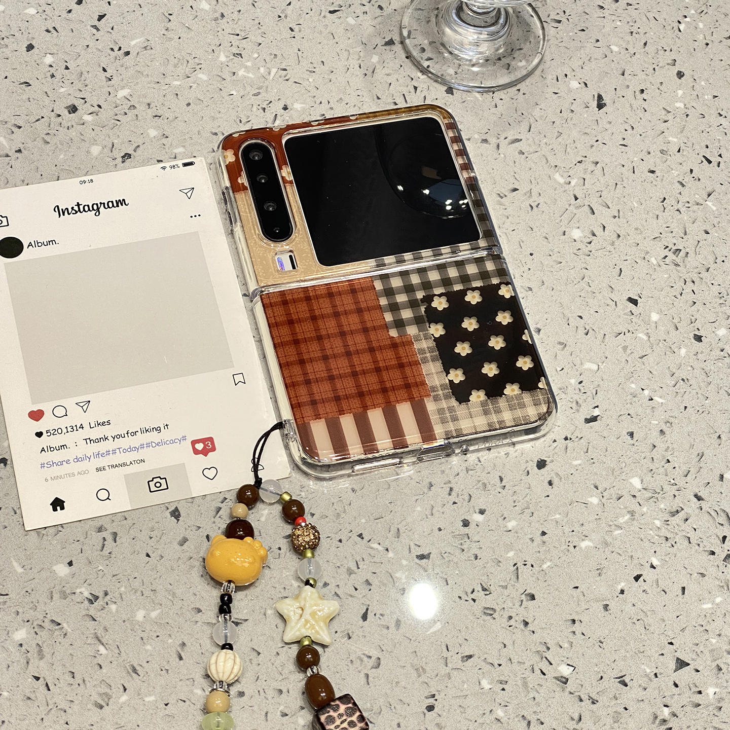 ins风格纹拼接花朵适用华为purax折叠屏手机壳pura带链条x典藏版双层防摔超好看外壳高级感小众新年过年喜庆