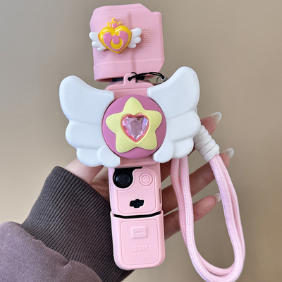 卡通可爱美少女魔法棒适用大疆pocket3保护壳硅胶pk3保护套运动相机云台配件带挂绳硅胶外壳三代防刮防尘新款