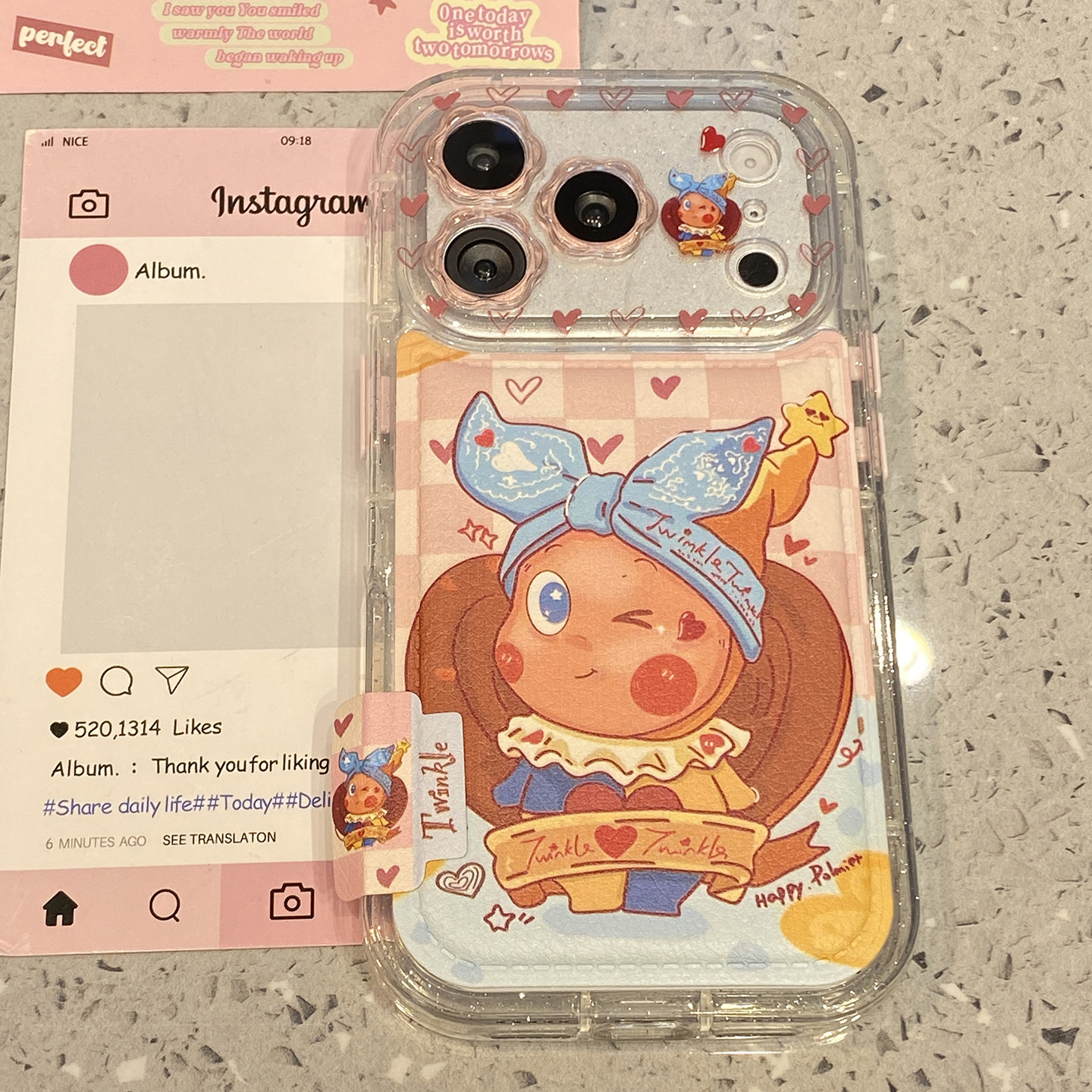 趣味可爱卡通蓝头巾星星人适用于苹果17promax手机壳ipho