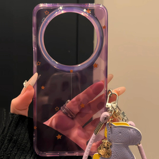 韩风ins紫色星星豹纹适用华为mate70pro手机壳mate60pro保护套新款 外壳pura70p高级感防摔p挂绳超好看外壳女