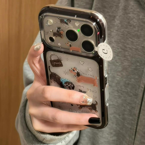 韩系ins闪粉腊肠狗适用于苹果17promax手机壳iphone16pro保护套15新款17pm超好看max巨好看外壳全包防摔超火