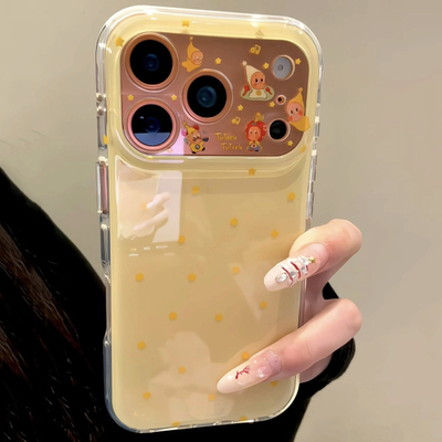 简约ins可爱黄底星星人适用于苹果15手机壳iphone17保护套小众新款17promax全包16pro超火max巨好看手机套软