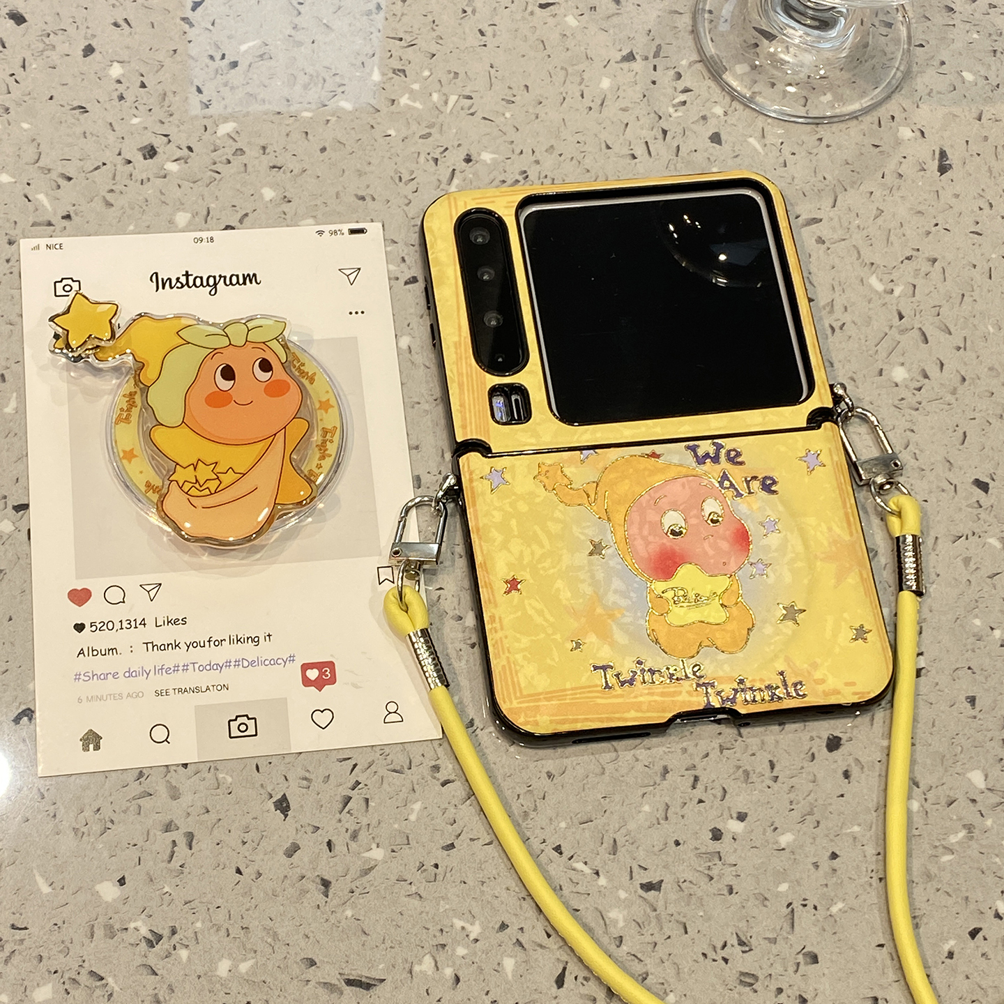 【每日新品】可爱星星人磁吸支架适用华为purax手机壳Pocket2小米mixflip2女pura折叠屏x三星zflip7典藏版6/5