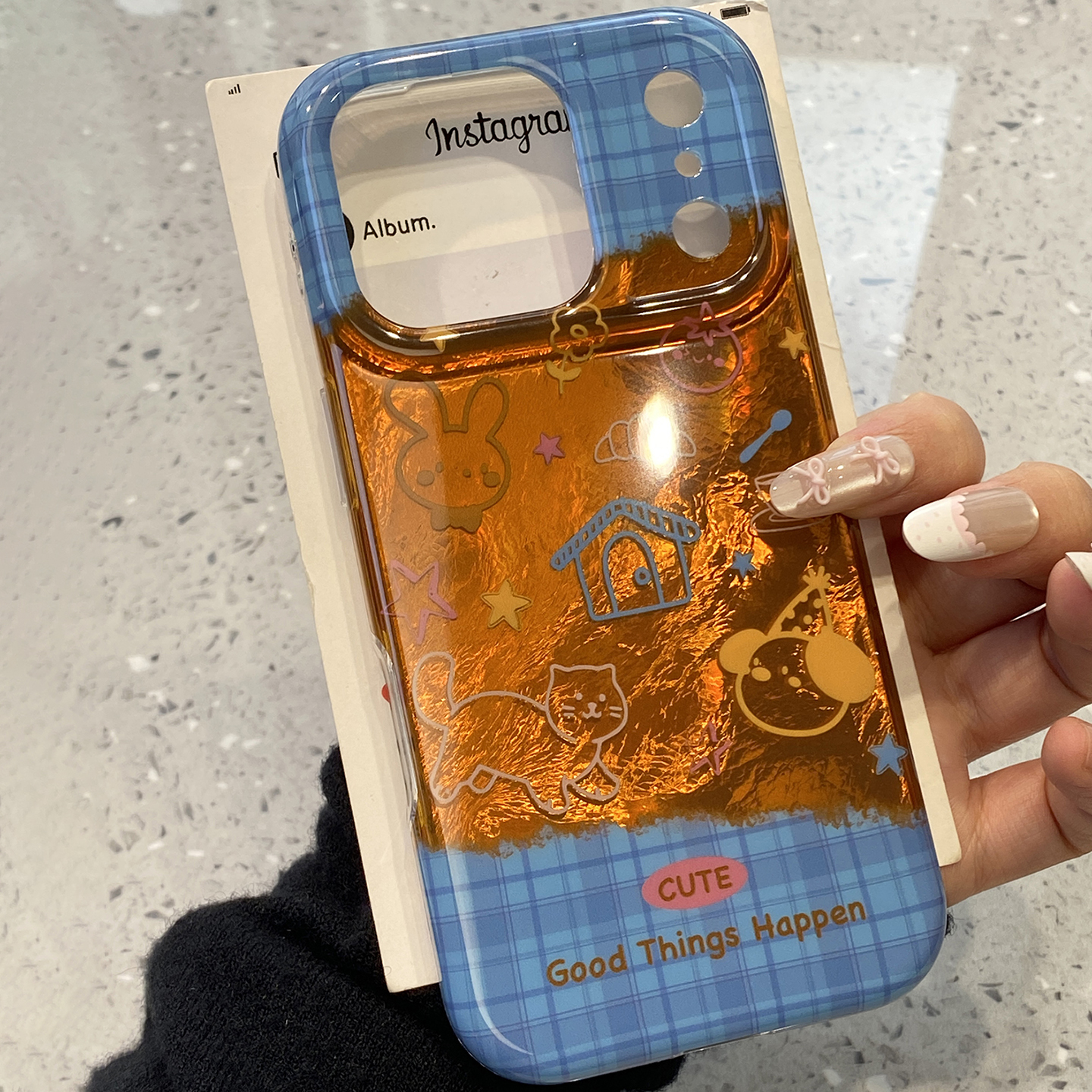【每日新品】可爱格纹涂鸦猫咪插画适用于iphone15手机壳苹果17promax保护套14全包13新款16pro个性max手机套