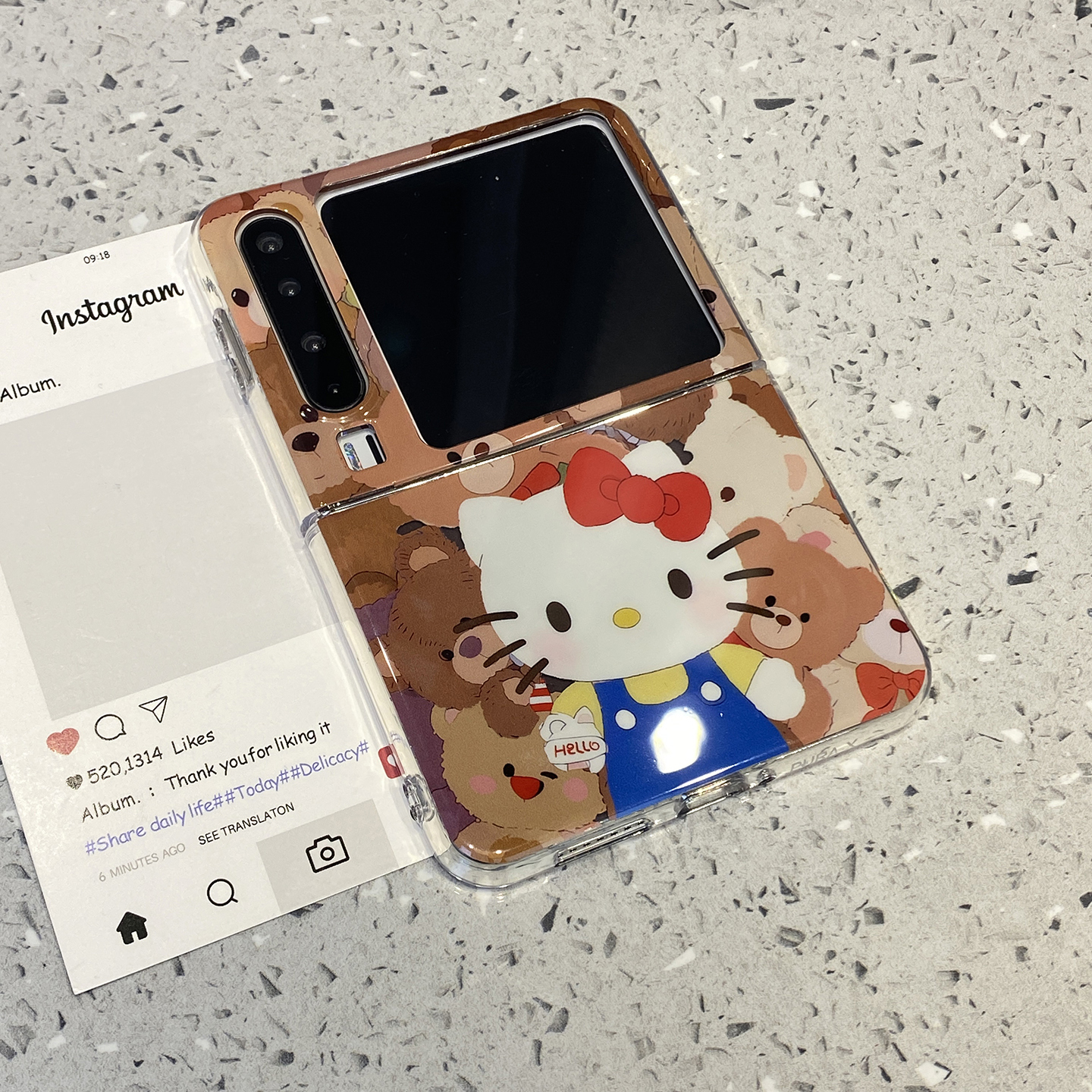 可爱小熊KT猫适用华为purax手机壳Pocket2小米mixflip斜跨挂绳pura折叠屏x三星zflip7典藏版6/5高级感小众女