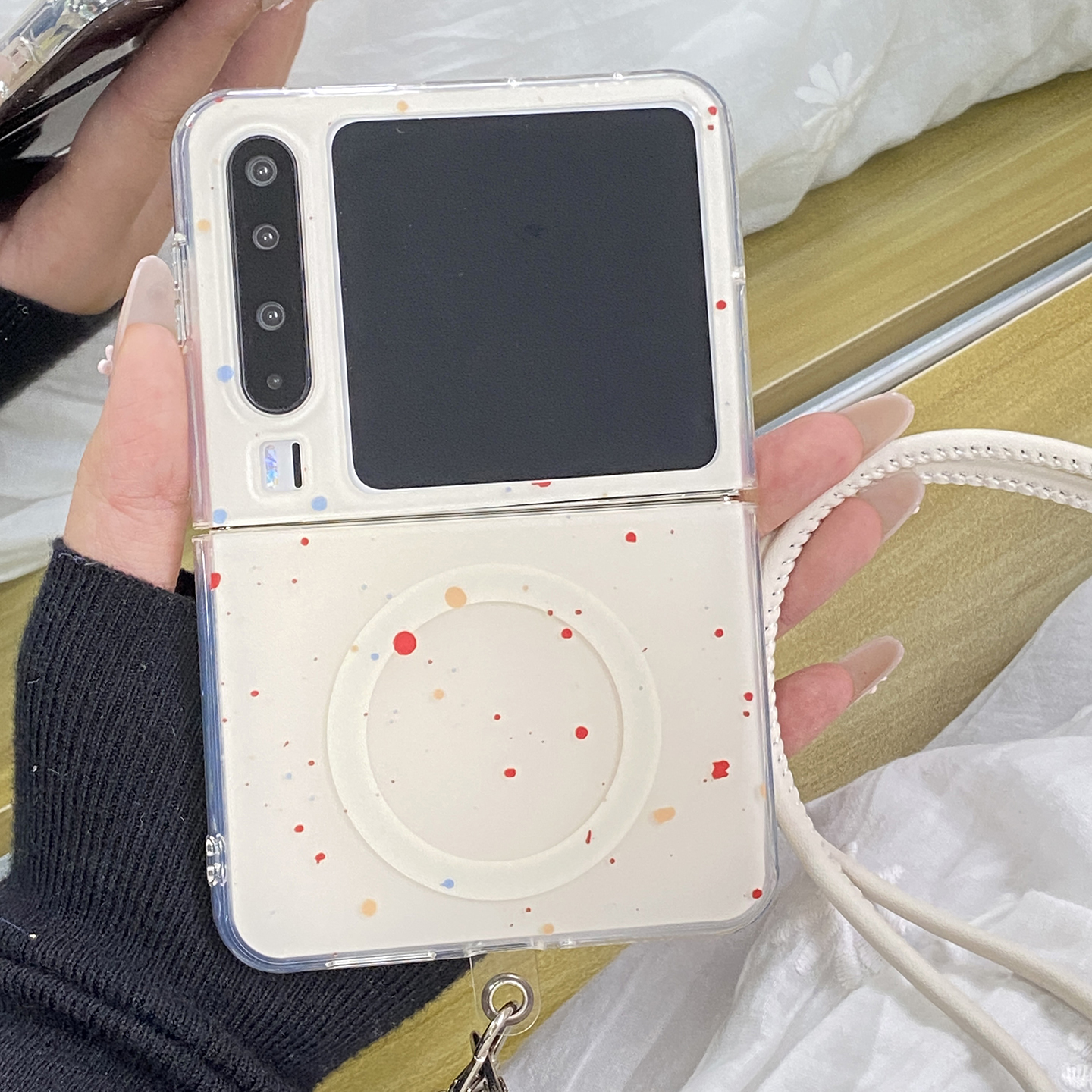 韩风ins风泼墨磁吸适用华为purax折叠屏手机壳高级感外壳超好看斜跨挂绳巨好看独特pura/x典藏版全包防摔超火