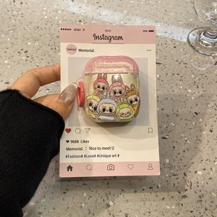 日韩卡通彩色拉布布适用airpods4保护套airpod3苹果pro耳机壳二代无线蓝牙第三代aipods2代少女airpodpro四代