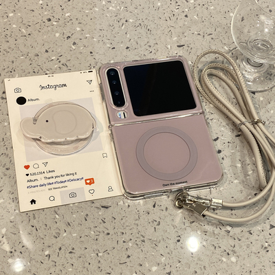 趣味可爱大象磁吸支架挂绳适用华为purax手机壳p50女Pocket2小米mixflip2/pura/x折叠屏s三星zflip7典藏版6/5